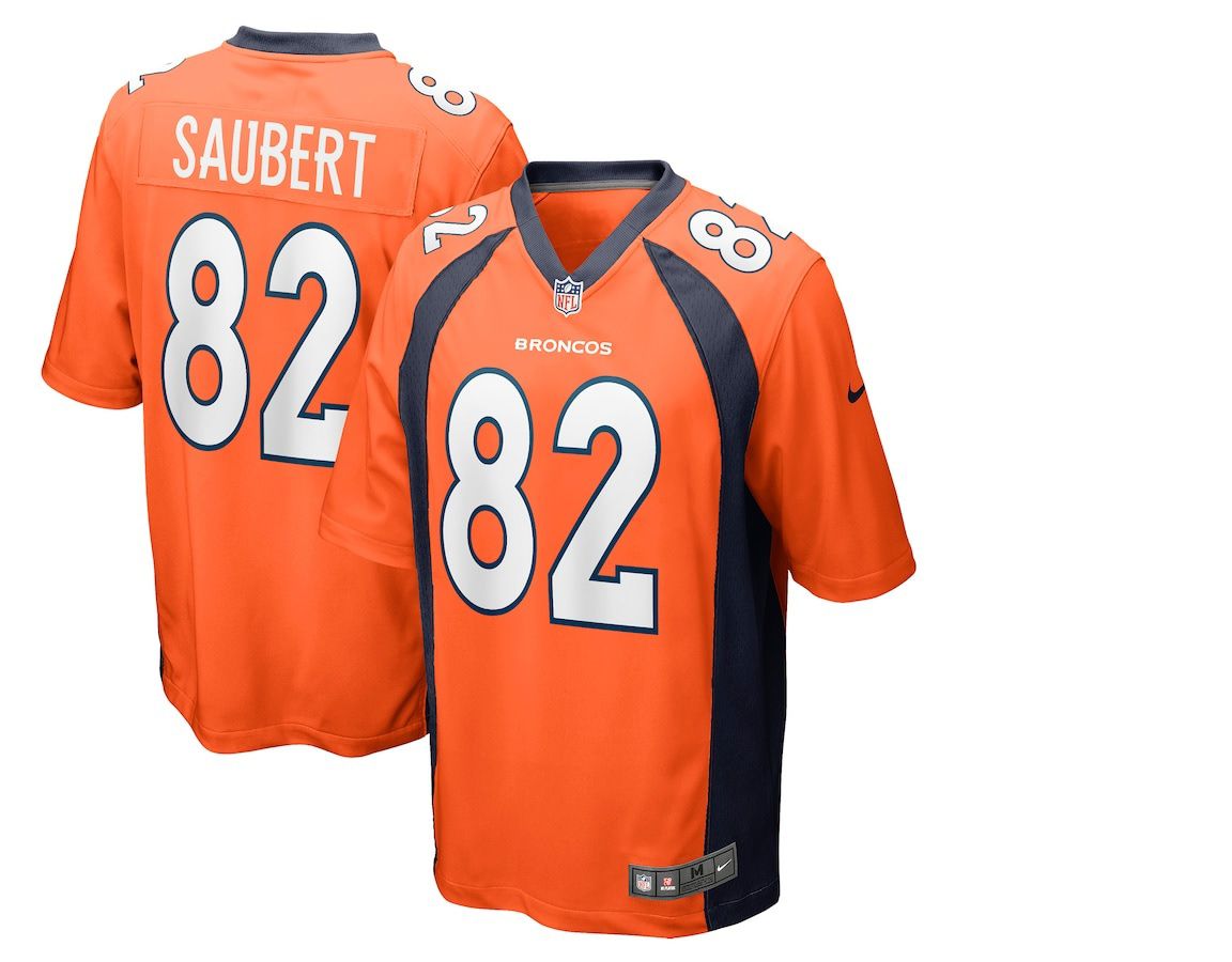 Men Denver Broncos #82 Eric Saubert Nike Orange Game NFL Jersey->denver broncos->NFL Jersey